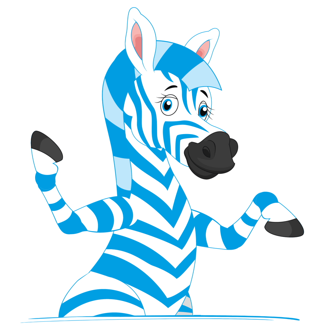 a cartoon of a zebra