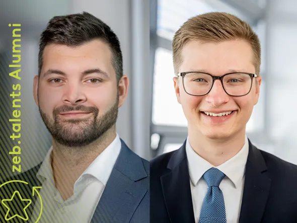 Eine Collage von 2 Männern in Anzügen