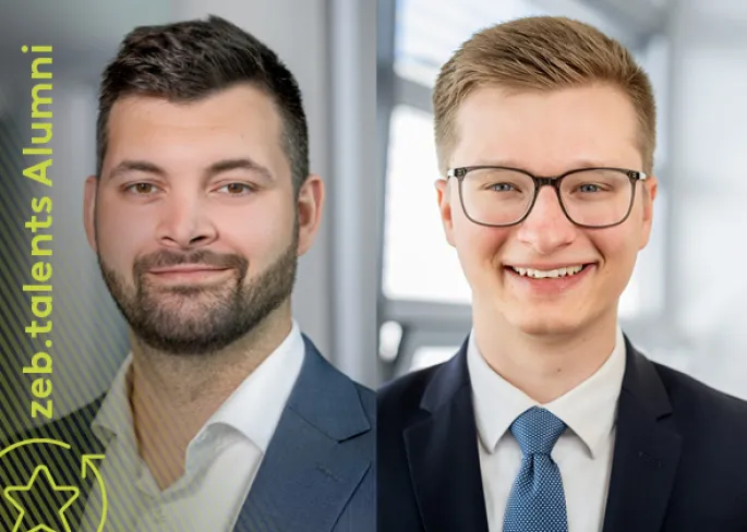 Eine Collage von 2 Männern in Anzügen