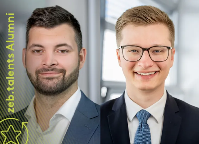 Eine Collage von 2 Männern in Anzügen