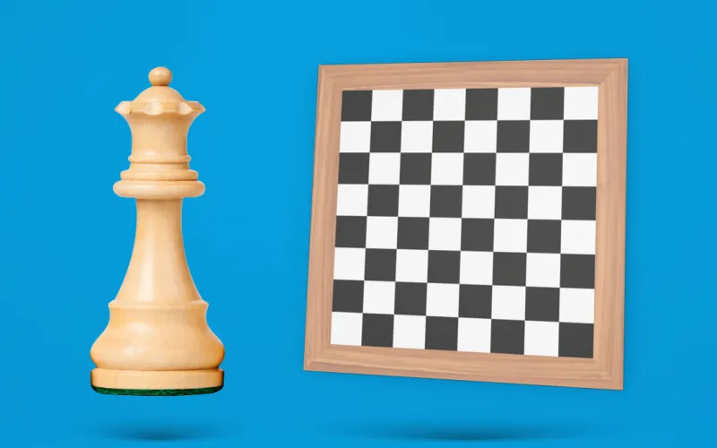 A chess board and a chess figure.